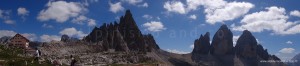 Dal rifugio Locatelli vista sulle Tre cime di Lavaredo e Monte Paterno